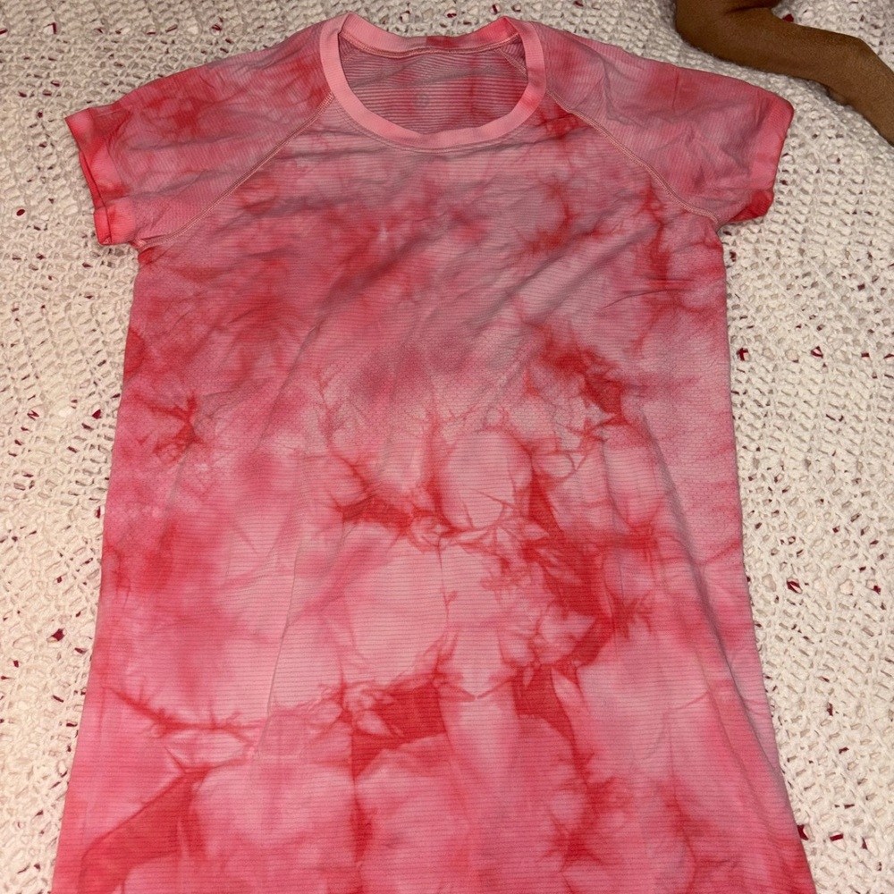 lululemon athletica Pink Tie-Dye Short Sleeve Tee